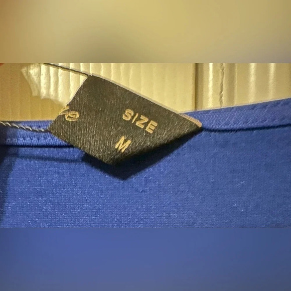 Vfshow brand blue knit dress with zipper detail 3/4 sleeves royal blue size M - Picture 5 of 6